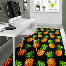 Load image into Gallery viewer, Black Pineapple Pattern Print Area Rug
