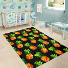 Load image into Gallery viewer, Black Pineapple Pattern Print Area Rug
