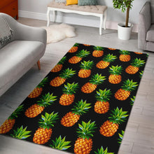 Load image into Gallery viewer, Black Pineapple Pattern Print Area Rug
