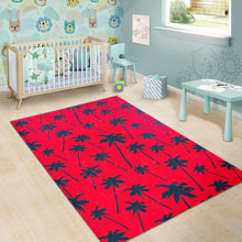 Load image into Gallery viewer, Black Red Palm Tree Pattern Print Area Rug
