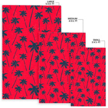 Load image into Gallery viewer, Black Red Palm Tree Pattern Print Area Rug
