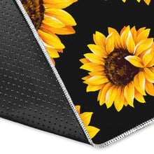 Load image into Gallery viewer, Black Sunflower Pattern Print Area Rug
