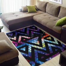 Load image into Gallery viewer, Black Triangle Galaxy Space Print Area Rug
