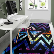 Load image into Gallery viewer, Black Triangle Galaxy Space Print Area Rug
