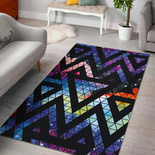 Load image into Gallery viewer, Black Triangle Galaxy Space Print Area Rug
