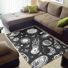 Load image into Gallery viewer, Black White Galaxy Outer Space Print Area Rug
