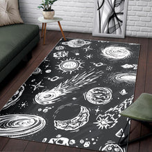 Load image into Gallery viewer, Black White Galaxy Outer Space Print Area Rug
