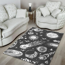 Load image into Gallery viewer, Black White Galaxy Outer Space Print Area Rug
