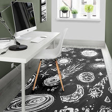 Load image into Gallery viewer, Black White Galaxy Outer Space Print Area Rug
