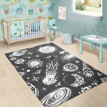 Load image into Gallery viewer, Black White Galaxy Outer Space Print Area Rug
