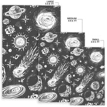 Load image into Gallery viewer, Black White Galaxy Outer Space Print Area Rug
