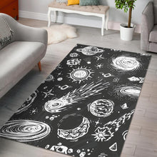 Load image into Gallery viewer, Black White Galaxy Outer Space Print Area Rug
