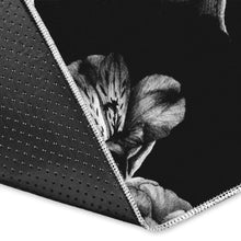 Load image into Gallery viewer, Black White Rose Floral Pattern Print Area Rug
