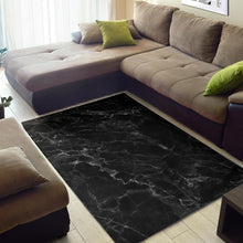 Load image into Gallery viewer, Black White Smoke Marble Print Area Rug
