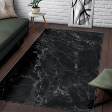 Load image into Gallery viewer, Black White Smoke Marble Print Area Rug
