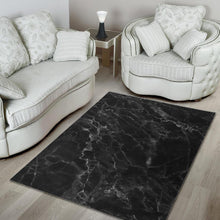 Load image into Gallery viewer, Black White Smoke Marble Print Area Rug
