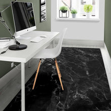 Load image into Gallery viewer, Black White Smoke Marble Print Area Rug
