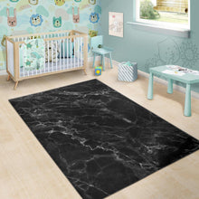 Load image into Gallery viewer, Black White Smoke Marble Print Area Rug

