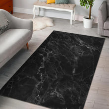 Load image into Gallery viewer, Black White Smoke Marble Print Area Rug
