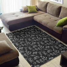 Load image into Gallery viewer, Black White Surfing Pattern Print Area Rug

