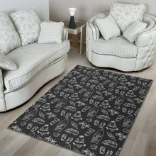 Load image into Gallery viewer, Black White Surfing Pattern Print Area Rug
