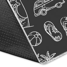 Load image into Gallery viewer, Black White Surfing Pattern Print Area Rug
