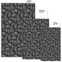 Load image into Gallery viewer, Black White Surfing Pattern Print Area Rug
