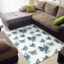 Load image into Gallery viewer, Blossom Blue Butterfly Pattern Print Area Rug
