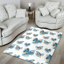 Load image into Gallery viewer, Blossom Blue Butterfly Pattern Print Area Rug
