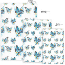 Load image into Gallery viewer, Blossom Blue Butterfly Pattern Print Area Rug
