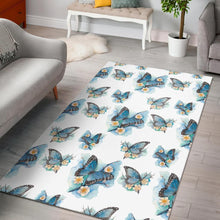 Load image into Gallery viewer, Blossom Blue Butterfly Pattern Print Area Rug
