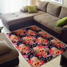 Load image into Gallery viewer, Blossom Peony Skull Pattern Print Area Rug
