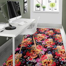 Load image into Gallery viewer, Blossom Peony Skull Pattern Print Area Rug
