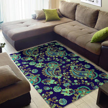 Load image into Gallery viewer, Blue Bohemian Paisley Pattern Print Area Rug
