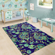 Load image into Gallery viewer, Blue Bohemian Paisley Pattern Print Area Rug
