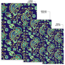Load image into Gallery viewer, Blue Bohemian Paisley Pattern Print Area Rug

