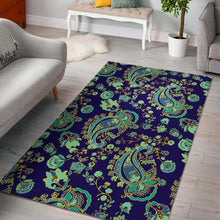 Load image into Gallery viewer, Blue Bohemian Paisley Pattern Print Area Rug
