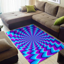 Load image into Gallery viewer, Blue Dizzy Moving Optical Illusion Area Rug

