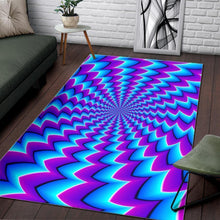 Load image into Gallery viewer, Blue Dizzy Moving Optical Illusion Area Rug
