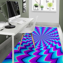 Load image into Gallery viewer, Blue Dizzy Moving Optical Illusion Area Rug
