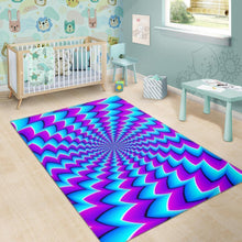 Load image into Gallery viewer, Blue Dizzy Moving Optical Illusion Area Rug
