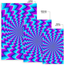 Load image into Gallery viewer, Blue Dizzy Moving Optical Illusion Area Rug
