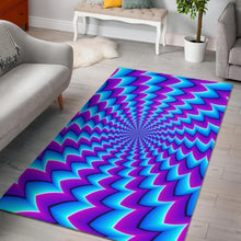 Load image into Gallery viewer, Blue Dizzy Moving Optical Illusion Area Rug
