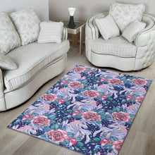 Load image into Gallery viewer, Blue Fairy Rose Unicorn Pattern Print Area Rug
