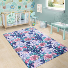 Load image into Gallery viewer, Blue Fairy Rose Unicorn Pattern Print Area Rug
