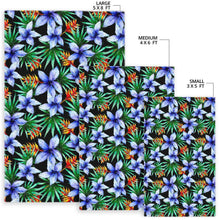 Load image into Gallery viewer, Blue Hawaiian Wildflowers Pattern Print Area Rug
