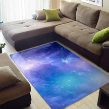 Load image into Gallery viewer, Blue Light Nebula Galaxy Space Print Area Rug

