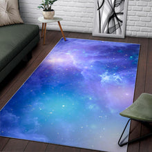 Load image into Gallery viewer, Blue Light Nebula Galaxy Space Print Area Rug
