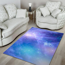 Load image into Gallery viewer, Blue Light Nebula Galaxy Space Print Area Rug
