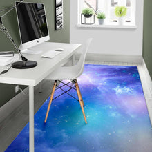 Load image into Gallery viewer, Blue Light Nebula Galaxy Space Print Area Rug

